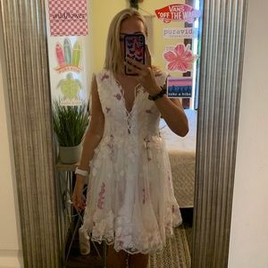 White Lace embroidered Dress